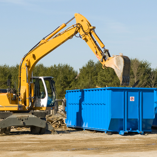 are there any restrictions on where a residential dumpster can be placed in Calvin